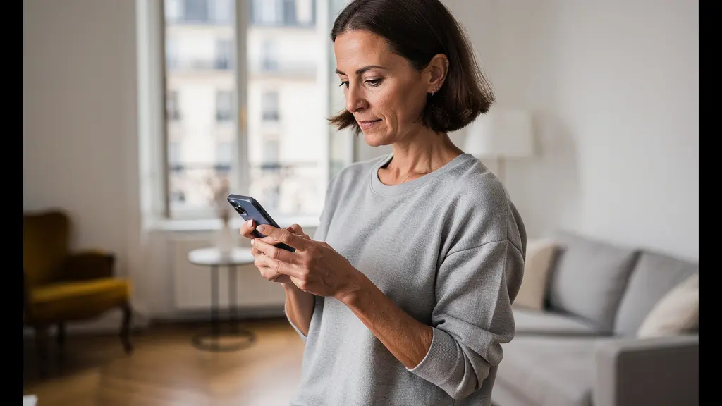 Personne consultant une simulation de crédit immobilier sur smartphone