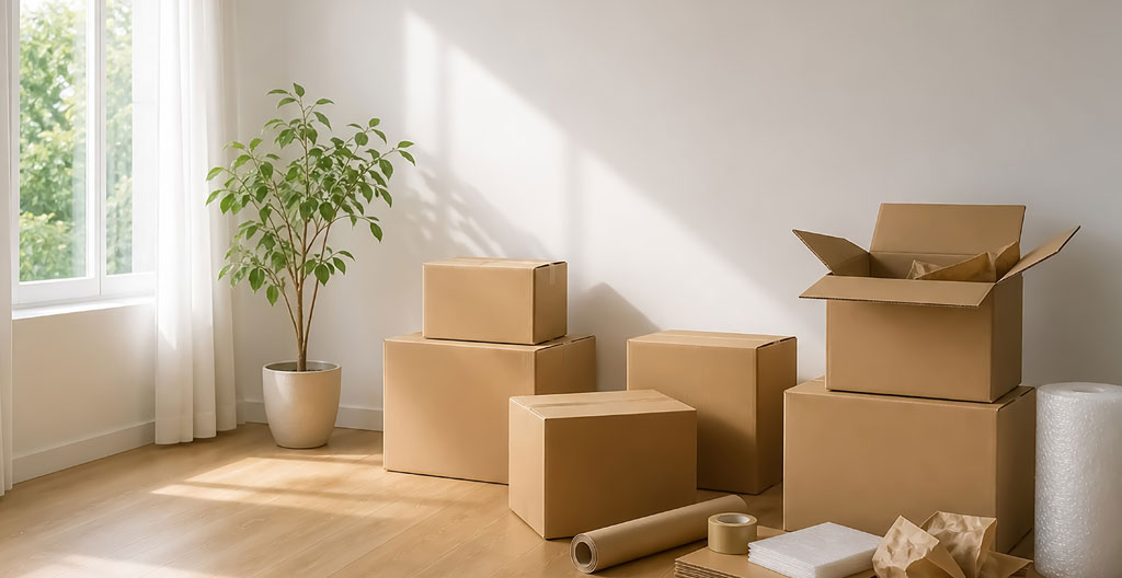 Personne effectuant un inventaire méthodique de ses affaires avec une checklist dans un appartement contemporain